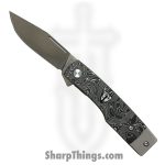 Finch Knife Co. - HT120 - Hatfield - Folding Knife - 154CM Satin Clip Point - CF/Aluminum - Silver Sonic