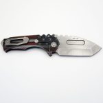 Medford Knife - MK0129TT-02AN-TSCS-BN - Praetorian T Tumbled Tanto Folding Knife - American Flag Handles
