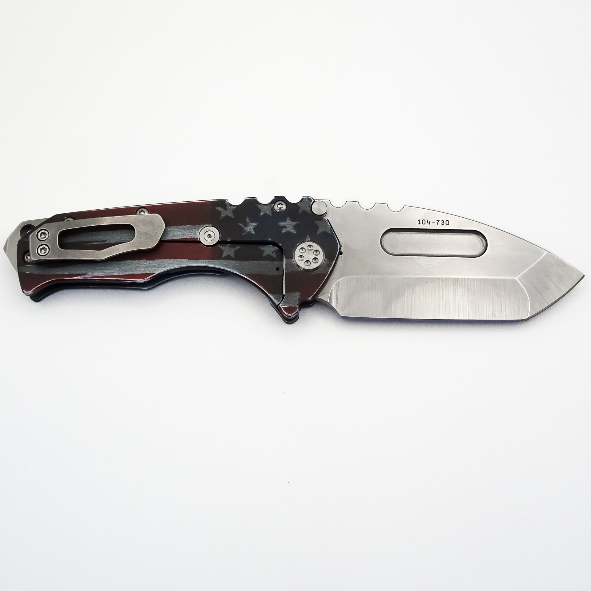 c857915f-c381-41f4-80c1-1b2270958c33_MK0129TT-02AN-TSCS-BN_1.jpg Medford Knife - MK0129TT-02AN-TSCS-BN - Praetorian T Tumbled Tanto Folding Knife - American Flag Handles - Image 1