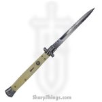 Steel River Knives - SBBOL13SI - Grosso 13in Stiletto - Swinguard Lockback Auto - 440 Bayonet - Ivory