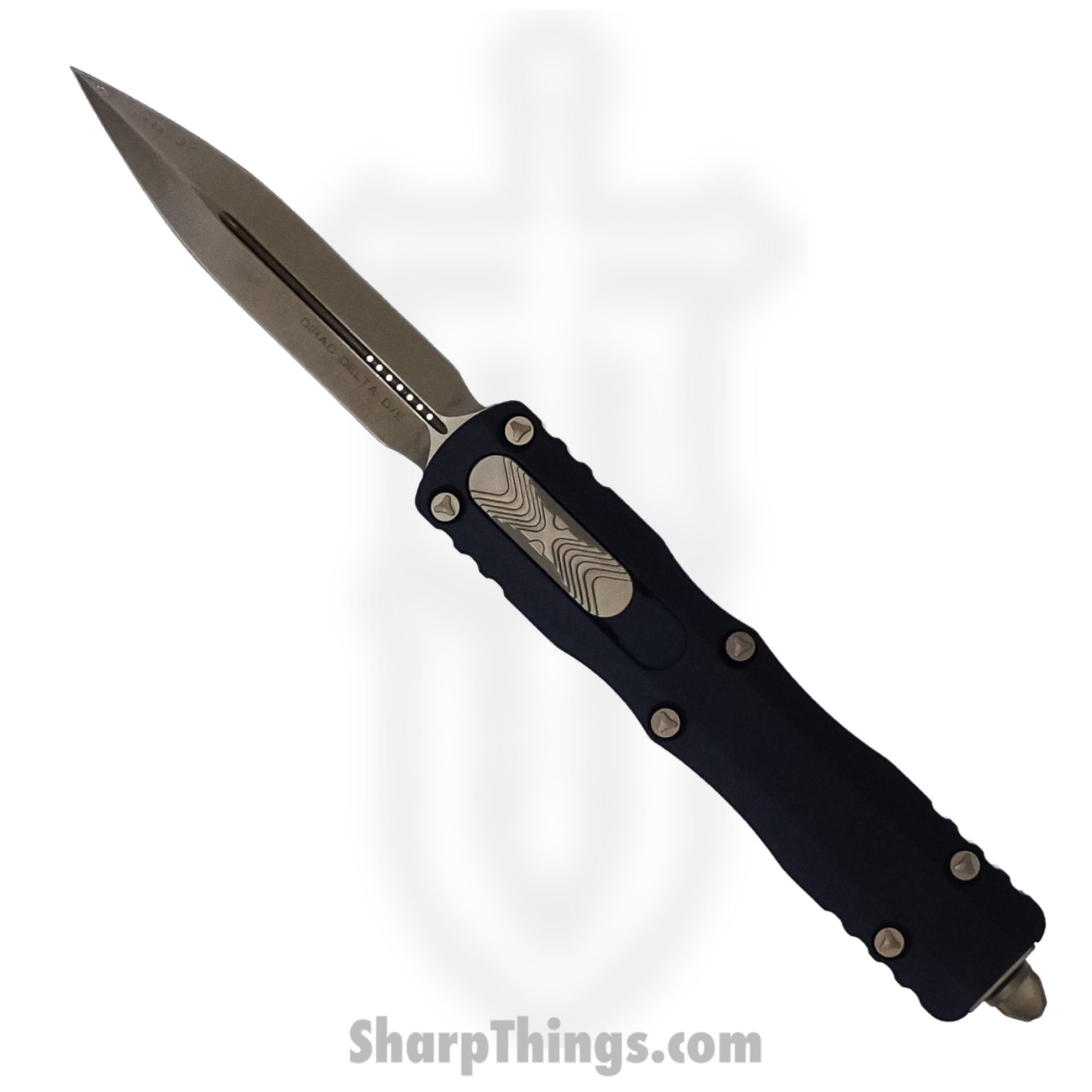 c8a75571-4907-4ce4-a772-5ed948cd77c0_227-13_1.jpg Microtech - 227-13 - Dirac Delta - OTF Auto - Elmax, M390, 204P Bronze Dagger - 6061-T6 Aluminum - Black - Image 1