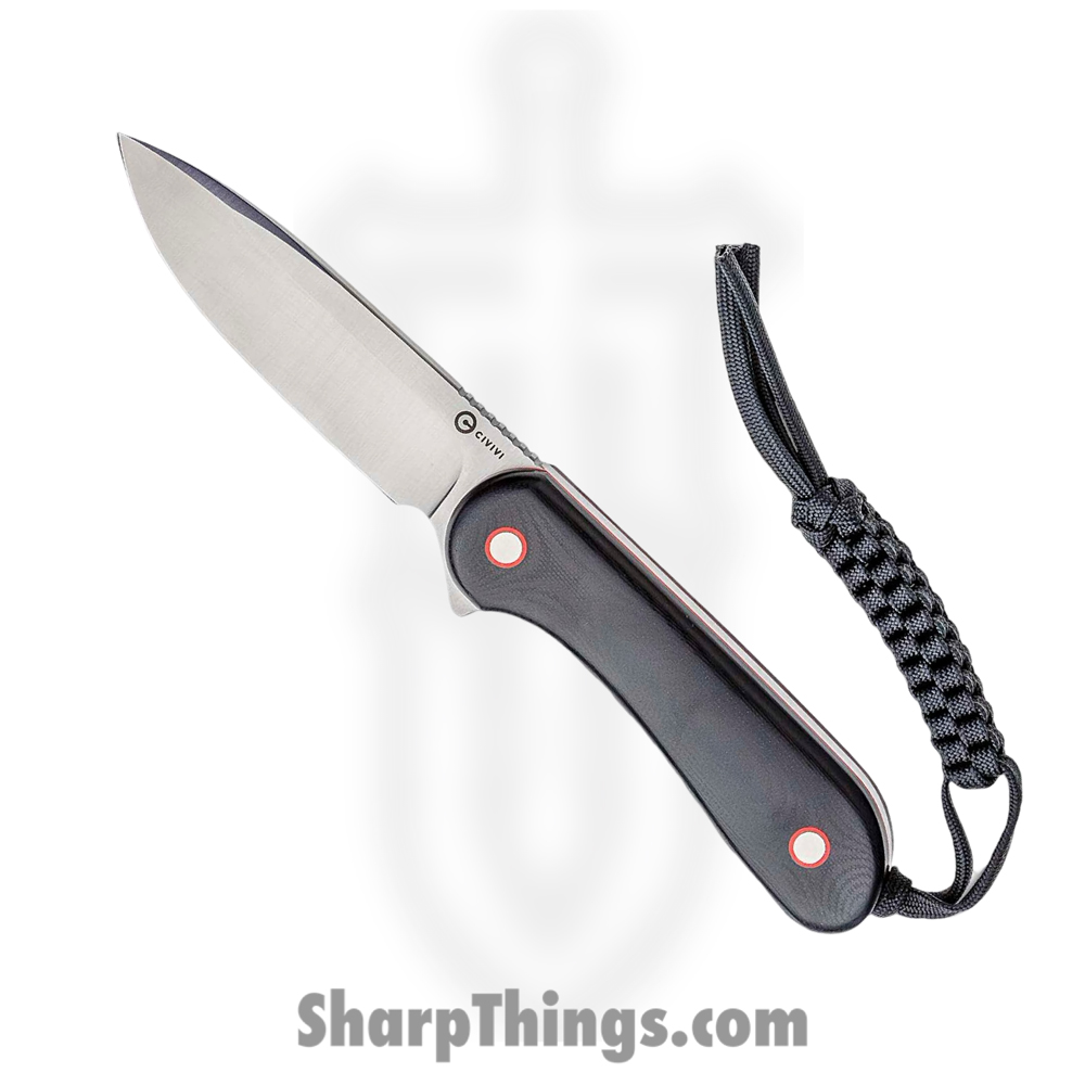 c8b3e200-96b7-4a1f-8e55-25e28486c6f5_CIVC2104A_1.jpg Civivi - CIVC2104A - Elementum - Fixed Blade Knife - 10Cr15CoMoV Satin Drop Point - G10 - Black - Image 1