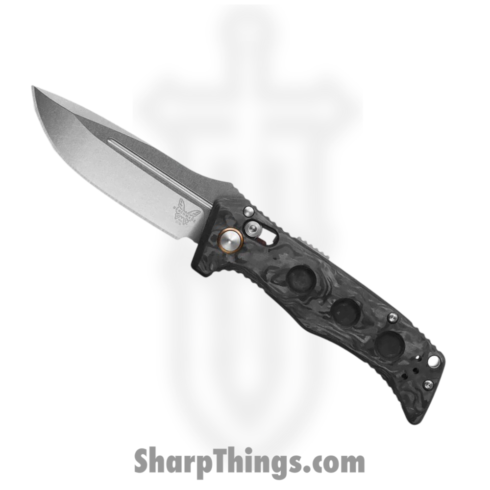 c8c000f7-c25d-49cc-9749-a2b050dfba5e_2730-03_1.jpg Benchmade - 2730-03 - Mini Auto Adamas - Automatic Knife - CPM-Magnacut Stonewash Drop Point - Carbon Fiber - Black - Image 1