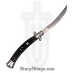 Steel River Knives - Srk11swayblk - Swayback Bolster Lock Stilleto - 440c Satin Swayback - Synthetic - Black