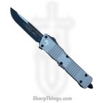 MICROTECH - 143-1TG - Combat Troodon - OTF Auto - Coated Drop Point - Titanium Gray