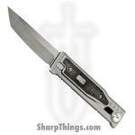 Reate Knives - EXOM-TNMIBK - EXO-M - OTF Gravity Knife - Satin Elmax Tanto - Titanium w Micarta - Black