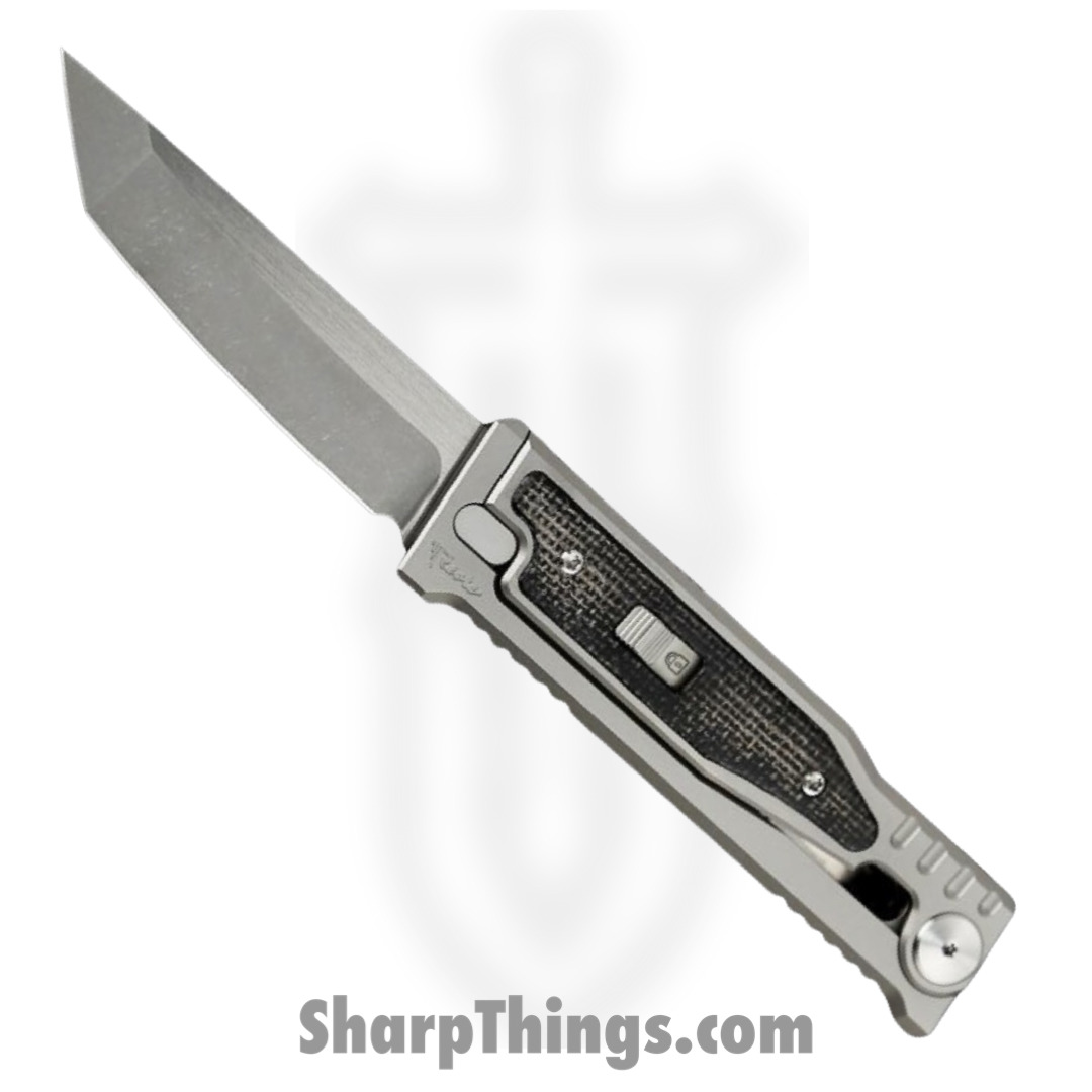 c933f954-4e83-4792-b615-61acdd50b1e0_EXOM-TNMIBK_1.jpg Reate Knives - EXOM-TNMIBK - EXO-M - OTF Gravity Knife - Satin Elmax Tanto - Titanium w Micarta - Black - Image 1