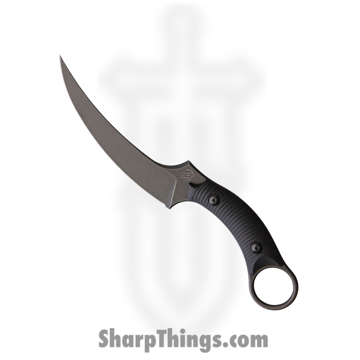 c96e0406-447f-45ff-9a5b-59ad8d6c01bb_BAS206_1.jpg Bastinelli Creations - BAS206 - Mako - Fixed Blade Knife - N690 Black Stonewash Full Tang - G10 - Black - Image 1