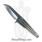 Medford Knife and Tool - 122324B - Nosferatu - Folding Knife - S45VN Tumbled "Armadillo" Sheepsfoot - Titanium - Silver