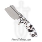 Kansept Knives - KT3030W1 - Mini Korvid - Folding Knife - 154CM Stonewash Cleaver - Synthetic - Black White
