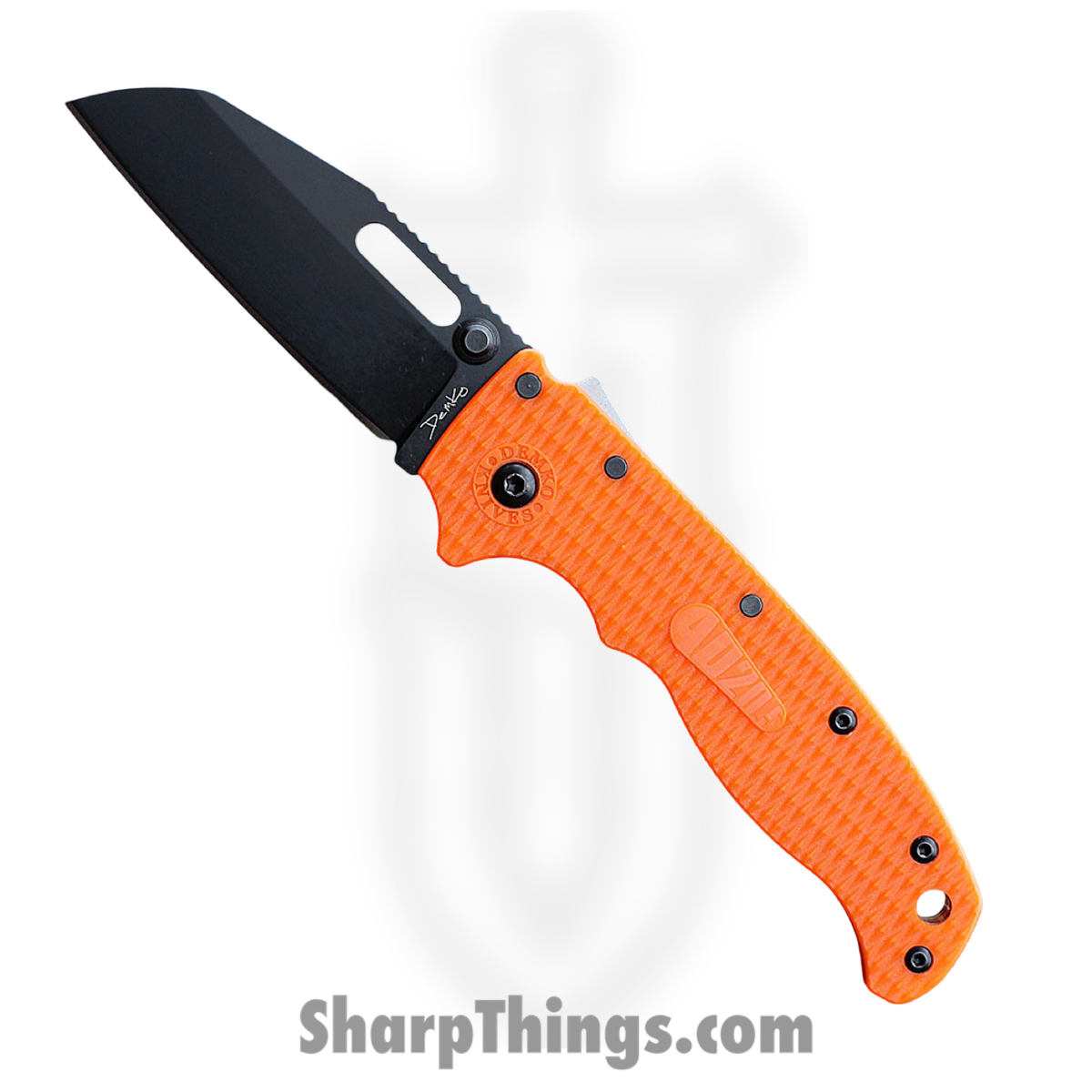 c9f133d6-ea27-462f-a11e-86a98d5aef3e_DEMAD205F23B_1.jpg Demko Knives - DEMAD205F23B - AD 20.5 - Folding Knife - AUS-10A Coated Shark Foot - Grivory - Orange - Image 1