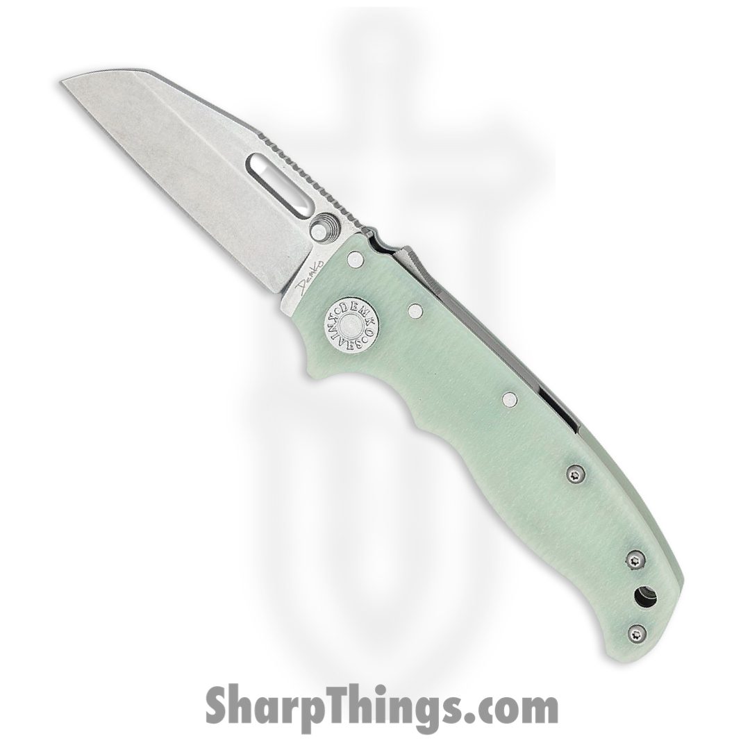 ca25e806-4ad1-4a95-a445-24e59df87688_DEM09631_1.jpg Demko Knives - DEM09631 - AD 20.5 Shark-Lock - Folding Knife - S35VN Stonewash Wharncliffe - G-10 - Jade - Image 1