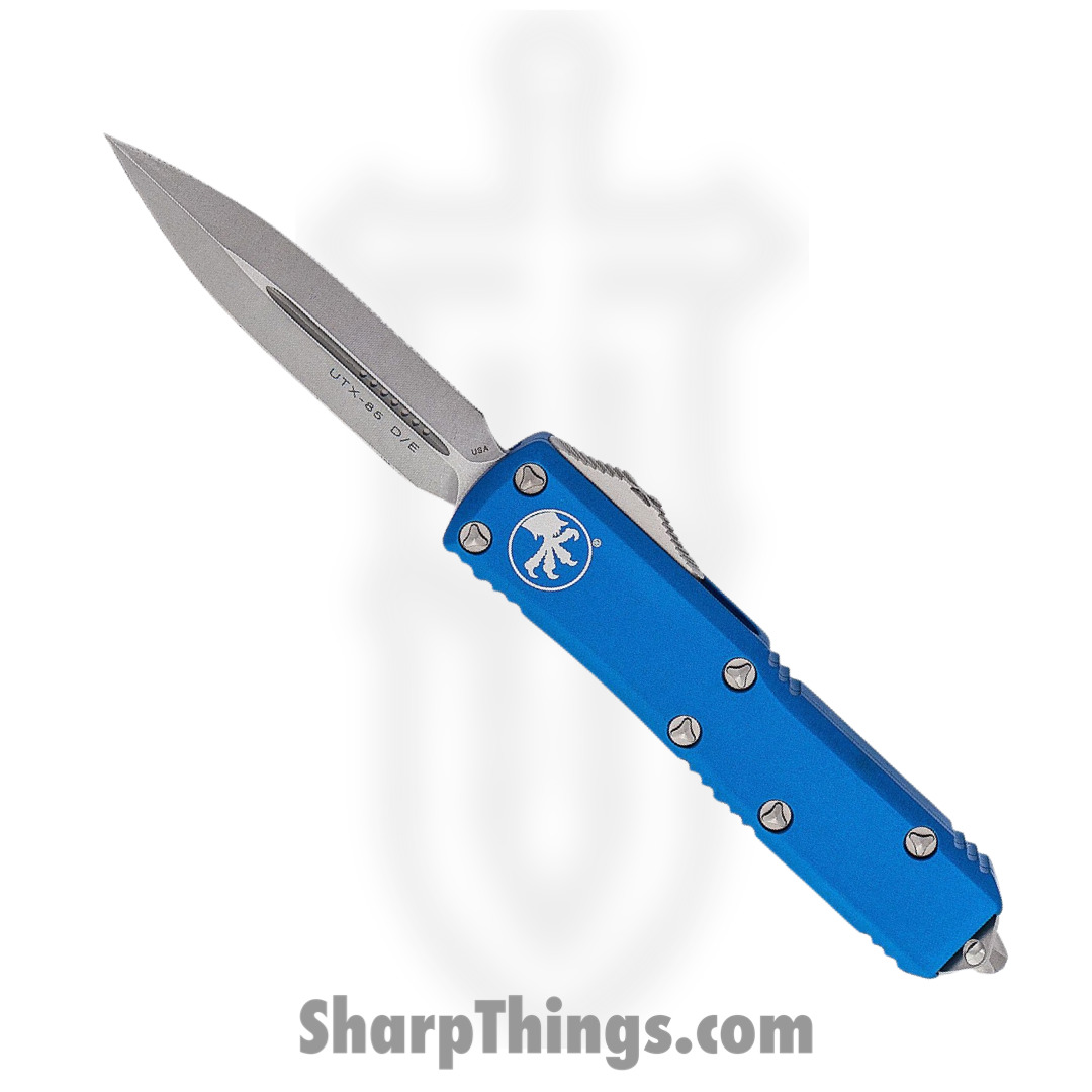ca2e7e27-9225-40c2-a964-9b776da275b5_232-10BL_1.jpg Microtech - 232-10BL - UTX-85 - OTF Auto - 232-10BL UTX-85 OTF Auto - 6061-T6 Aluminum - Blue - Image 1