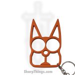 VOC - CT-009-OR - Cat Public Safety Keychain - Stainless Steel - Orange