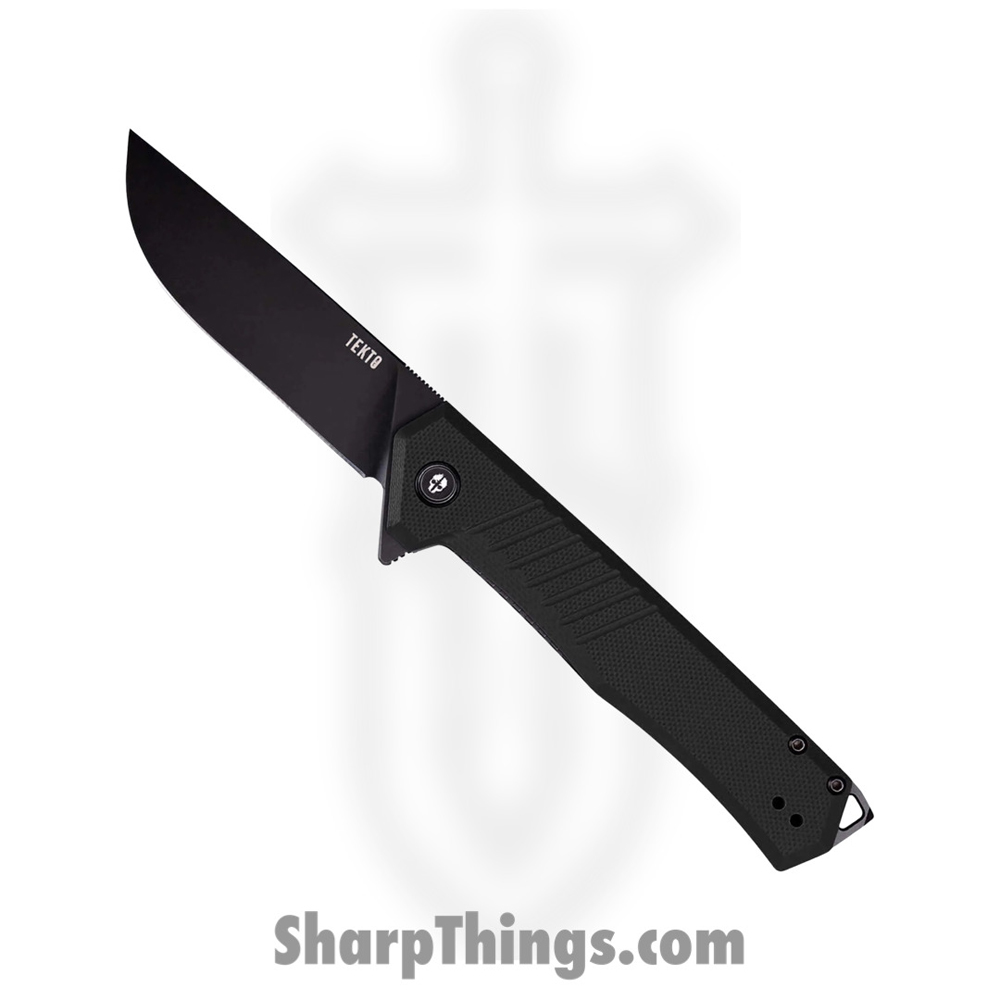 cad645c9-4a04-4f03-b8e7-2614a383d244_TKF1ABKG1BK_1.jpg Tekto - TKF1ABKG1BK - F1 Alpha - Folding Knife - D2 Coated Drop Point - G10 - Black - Image 1