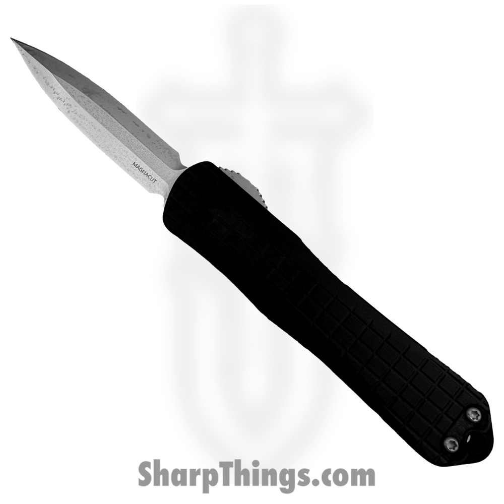 cb39d0b3-bd63-4967-8720-58199256959d_H028F-2A_1.jpg Heretic Knives - H028F-2A - Manticore E - OTF Auto - CPM MagnaCut Stonewash Dagger - Aluminum - Black - Image 1