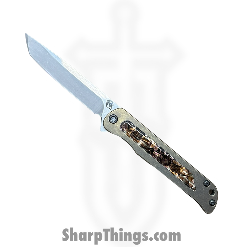 cb874953-a6d4-499c-ba3c-6d2cc32b8ffb_MK2154TT-36A1-TPCP-Q4_1.jpg Medford Knife and Tool - MK2154TT-36A1-TPCP-Q4 - T-Bone - Folding Knife - S45VN Tumbled Tanto - "Safari" Titanium - Bronze - Image 1