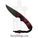 Beans Blades - BBScoutDP - Scout Deadpool - Fixed Blade Knife - Damascus Drop Point - G10 - Red Black