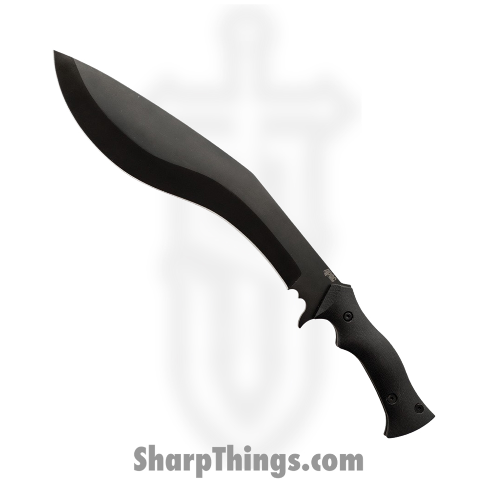 cbe01e07-a36a-4f91-a5d2-c427a5a9844c_DRK35540_1.jpg Dragon - DRK35540 - Apoc Kukri - Fixed Blade Knife - 9260 Steel Oxide Coated Kukri - G10 - Black - Image 1