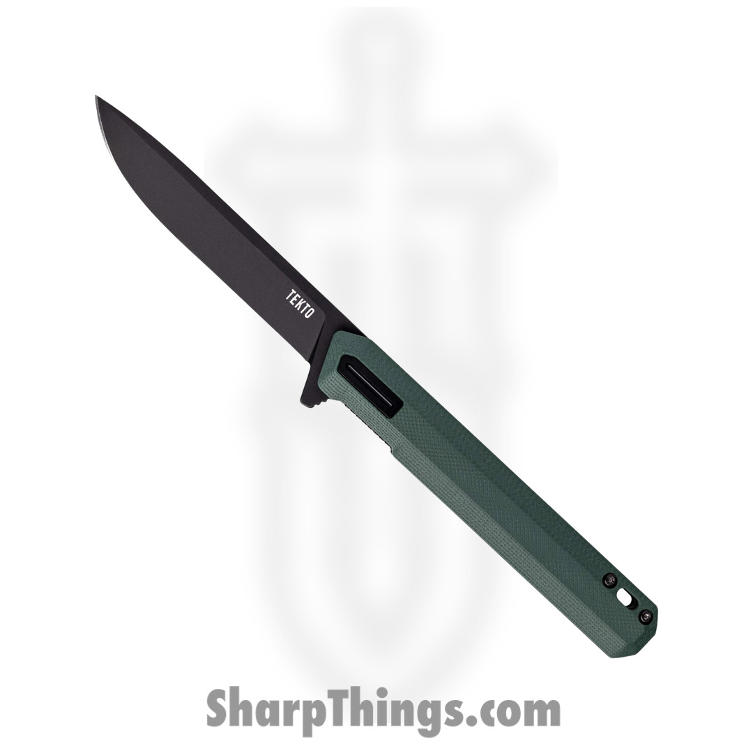 cc0ba29b-fa6e-41b5-b28d-bc21b92698d8_TKF2BGRG1BK_1.jpg Tekto - TKF2BGRG1BK - F2 Bravo - Folding Knife - D2 Coated Drop Point - G10 - Green Black - Image 1