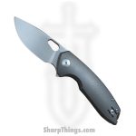 GiantMouse - TRIBECA-TITANIUM - Ace Tribeca - Folding Knife - Satin Magnacut Drop Point - Titanium - Grey