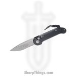 Microtech - 135-11 - L.U.D.T. - Automatic Knife - Elmax, M390, 204P Stonewash Drop Point - 6061-T6 Aluminum - Black