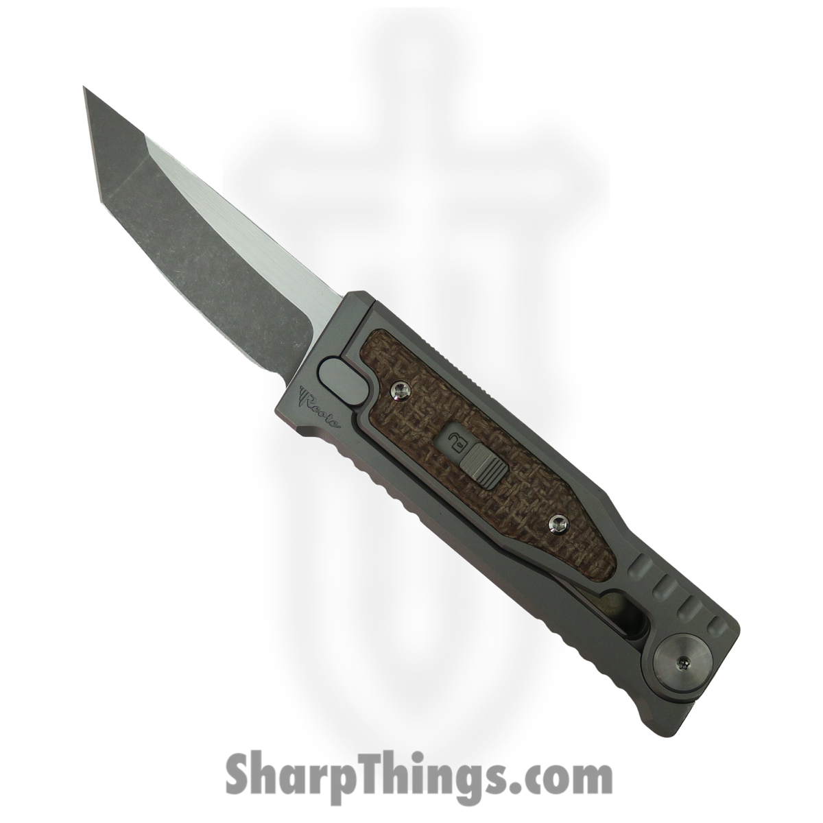cca1ac20-4c18-4796-b3e7-53010e84f207_ExoMinSwTnBu_1.jpg Reate Knives - ExoMinSwTnBu - Mini Exo - Gravity Knife - CPM-3V Stonewashed Tanto - Micarta - Burlap - Image 1
