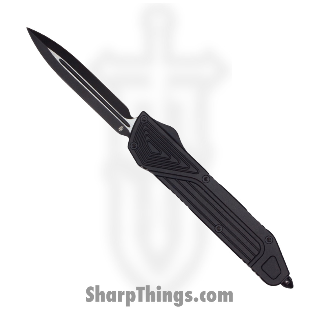 cd646c35-7e02-451a-9821-f76920b5dd3f_Chimera_BK_DE_DLC2_1.jpg TakCom - Chimera_BK_DE_DLC2 - Chimera - OTF Auto - 154CM Two Tone Spear Point - 6061-T6 Aluminum - Black - Image 1
