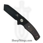 Beans Blades - BB-MWF-PH - Mini Warrior - Folding Knife - M390 Coated Tanto - Fat Carbon Purple Haze Cross Cut - Purple Black