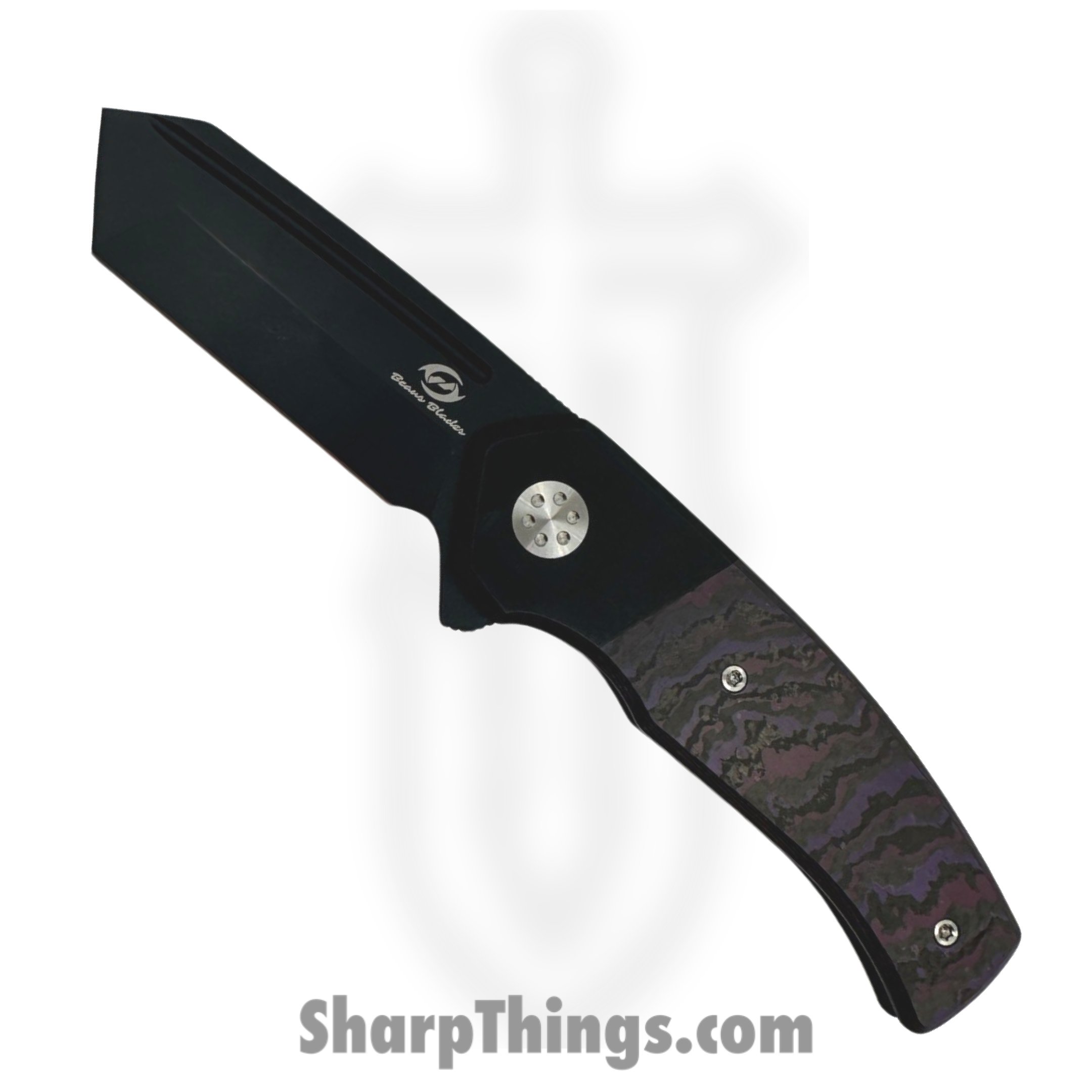 cdb2606b-91cd-4b88-96c6-0e2583b23995_BB-MWF-PH_1.png Beans Blades - BB-MWF-PH - Mini Warrior - Folding Knife - M390 Coated Tanto - Fat Carbon Purple Haze Cross Cut - Purple Black - Image 1