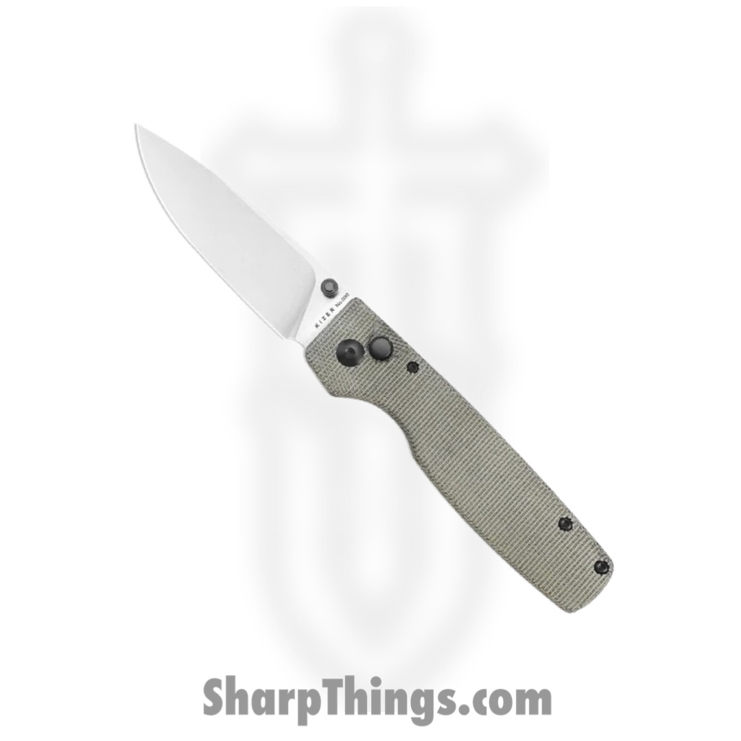cdff4ca6-2268-4947-882b-fb475237d5ee_KIV4605C1_1.jpg Kizer Cutlery - KIV4605C1 - Original XL - Folding Knife - 154CM Satin Drop Point - Micarta - Green - Image 1