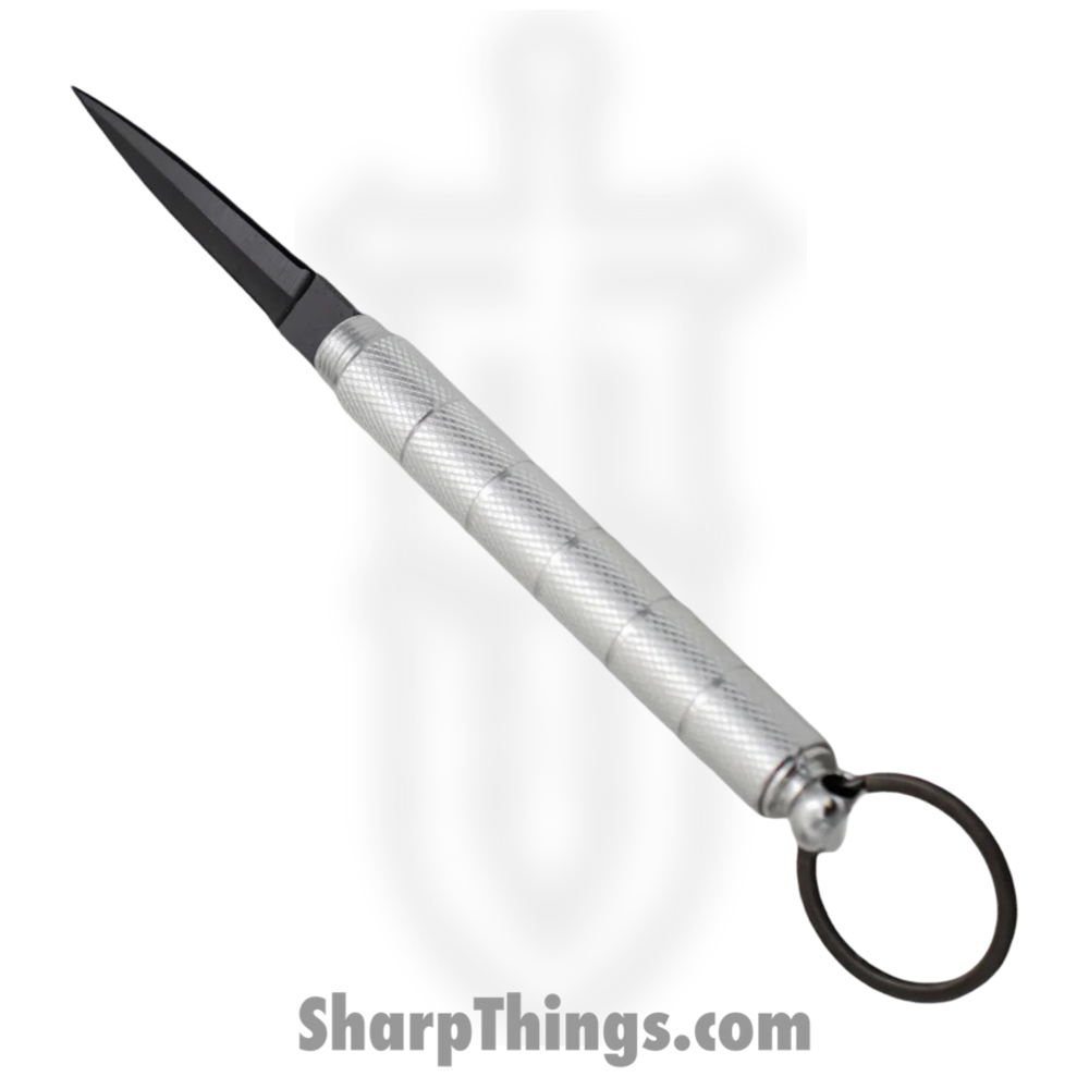 ceb3a845-db8c-4c4c-9e59-acb79f185ed1_P-15947-SL_1.jpg VOC - P-15947-SL - Kubotan Keychain Hidden Knife - Stainless Steel Black - Aluminum - Silver - Image 1