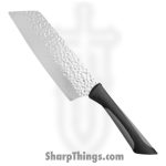 Kai - AB7077 - Luna Asian Utility with Sheath - Fixed Blade Knife - 1.4116 Stainless Hammered Wharncliffe - Polymer - Black Gray
