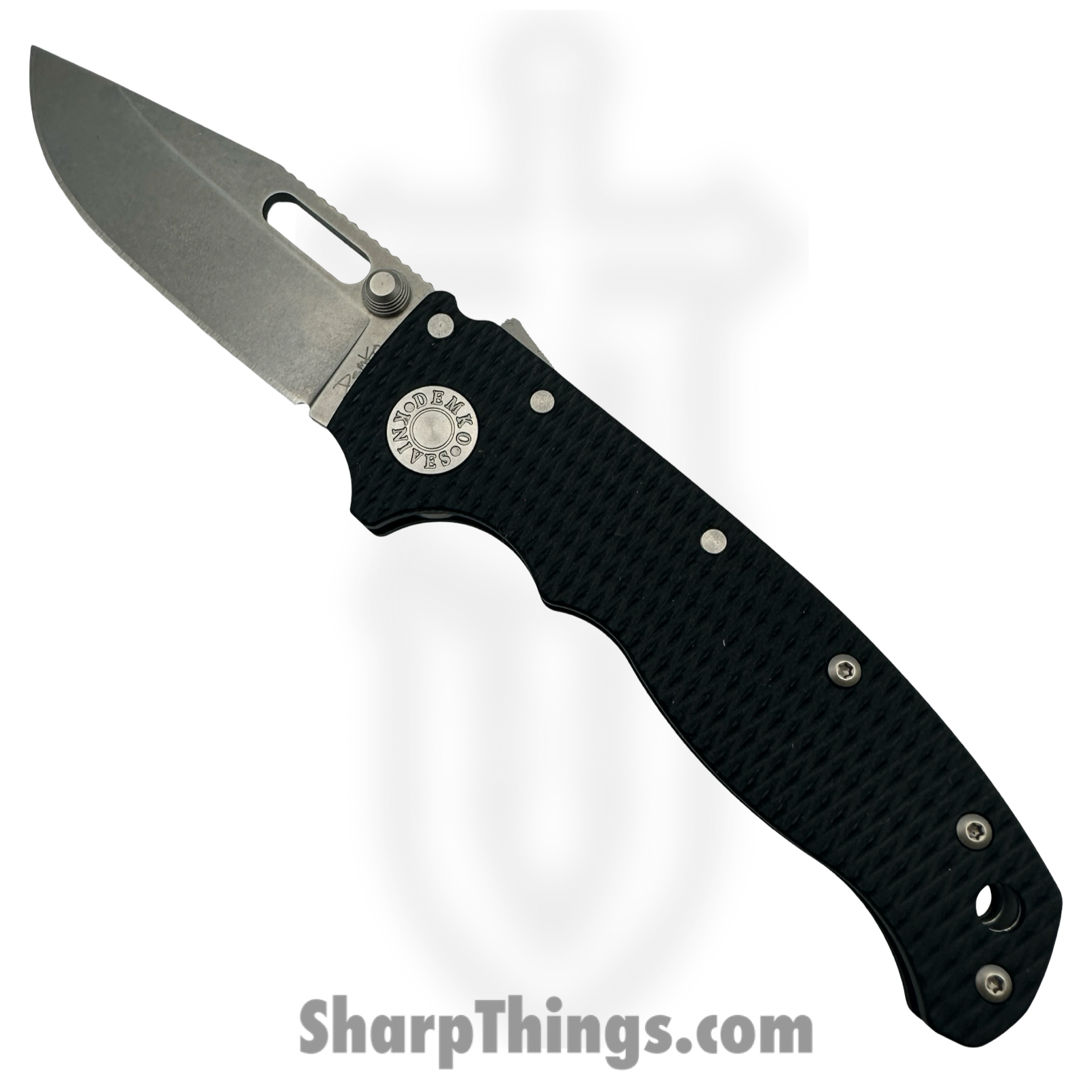 cf328483-714e-4c16-8c31-4c9344aef675_DEM09624_1.png Demko Knives -DEM09624 - AD 20.5 Shark-Lock - Folding Knife - CPM-S35VN Stonewash Clip Point -G10 - Black - Image 1