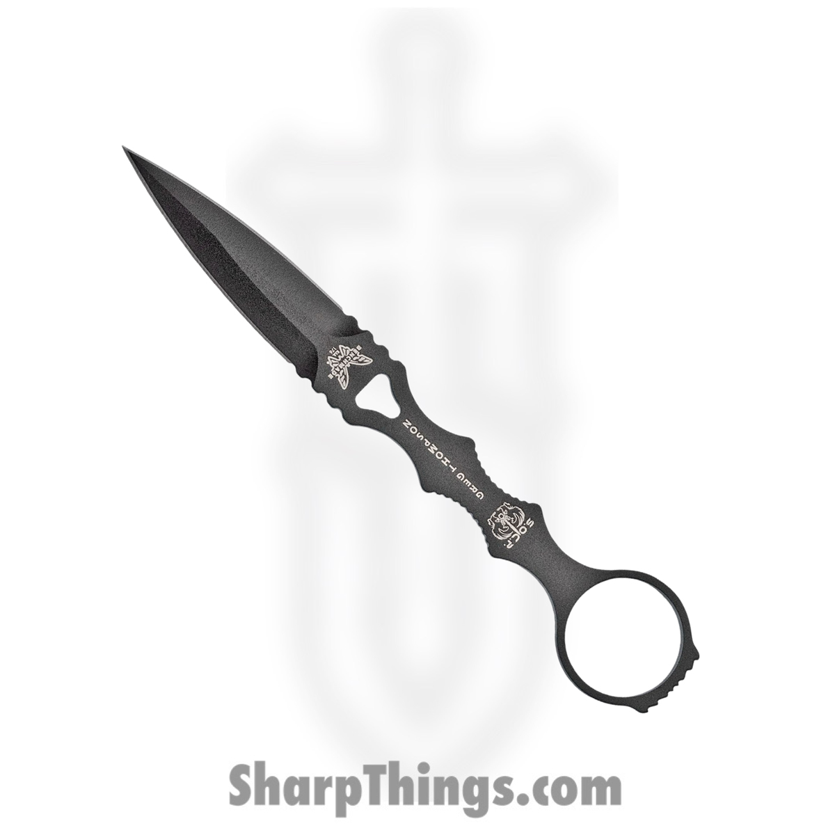 cf54362f-14c6-410a-a44e-6f67cf37558c_176BKSN_1.jpg Benchmade - 176BKSN - SOCP Skeletonized - Fixed Blade Knife - 440C SS Coated Dagger - Skeletonized - Black - Image 1