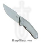 Damned Designs - DMN003TSW - Banshee - Folding Knife - 14C28N Stonewash Drop Point - Titanium - Grey