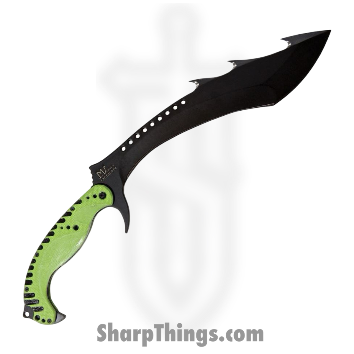 cf8fa7c0-bb3f-4412-942a-ebd894d36333_FTL53033_1.jpg 5.11 Tactical - FTL53033 - Kukri Machete - Fixed Blade Knife - AUS-8 Coated Sawback - Synthetic - Green - Image 1