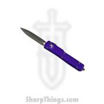 Microtech - 147-10APPU - UTX-70 - OTF Auto - Elmax, M390, 204P Apocalyptic Dagger - 6061-T6 Aluminum - Purple