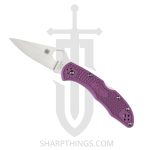 Spyderco - SC11FPPR - Delica - Folding Knife - VG-10 Satin Drop Point - FRN - Purple