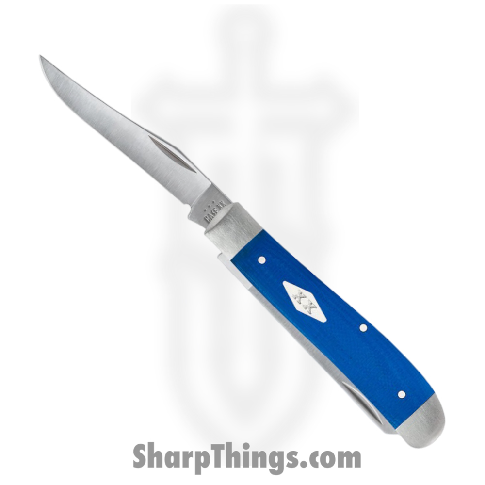 cfe006e6-1a3e-424c-b286-e30344a3cc73_CA16751_1.jpg Case Cutlery - CA16751 - Mini Trapper - Folding Knife - Tru-Sharp™ Stainless Scotch-Brite Clip/Spey - G10 - Blue - Image 1