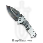 Medford Knife and Tool - MK0124VD-01TM-TSCF-BN - Prae "T" - Folding Knife - S45VN Vulcan Drop Point - Titanium - Silver