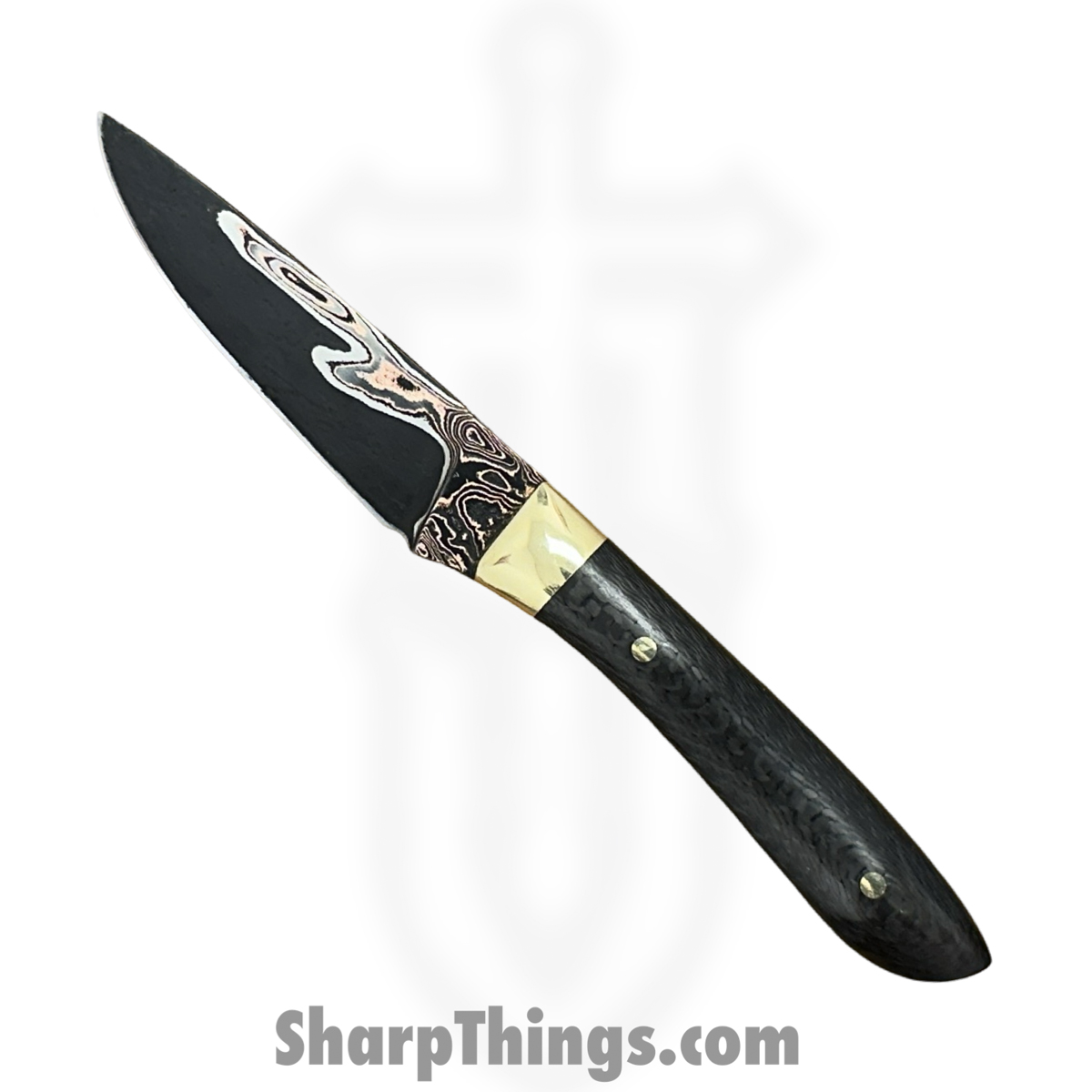 d112aaf9-09ab-42e5-b089-81c3f9a80aa8_RRC-Ere-01_1.jpg Royalty Rings Co. - RRC-Ere-01 - Erebus - Fixed Blade Knife - Baker Forge Damascus Damascus Drop Point - Carbon Fiber - Black - Image 1