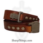 Microtech - APIS BELT 6 - APIS Belt Men's - Titanium Bronze Buckle - Water Buffalo Leather - Brown