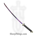 SBC - MORTAL0125 - Mortal Blade - Fixed Blade Knife - T10 HC Purple Katana - Leather Wrapped - Black