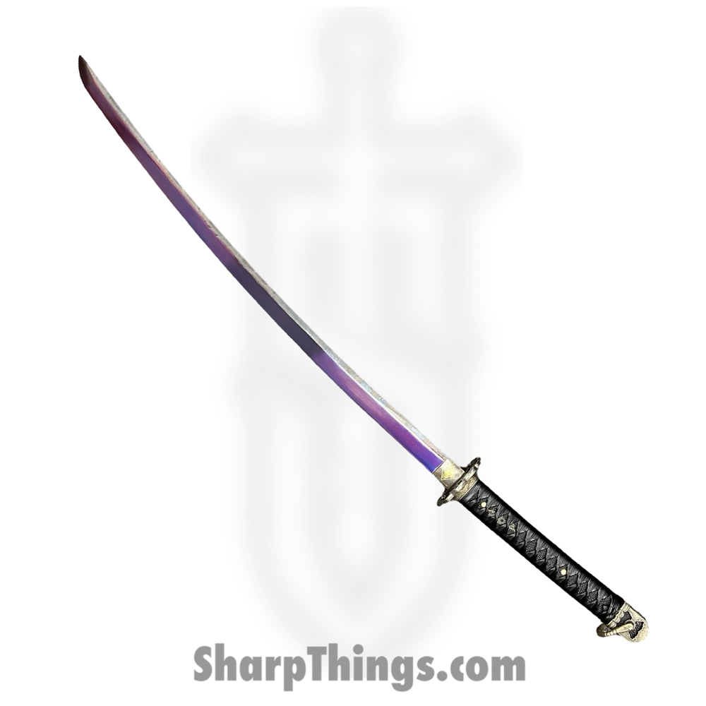 d1784b7a-0152-4be7-b348-0a9fcf84fdc6_MORTAL0125_1.jpg SBC - MORTAL0125 - Mortal Blade - Fixed Blade Knife - T10 HC Purple Katana - Leather Wrapped - Black - Image 1