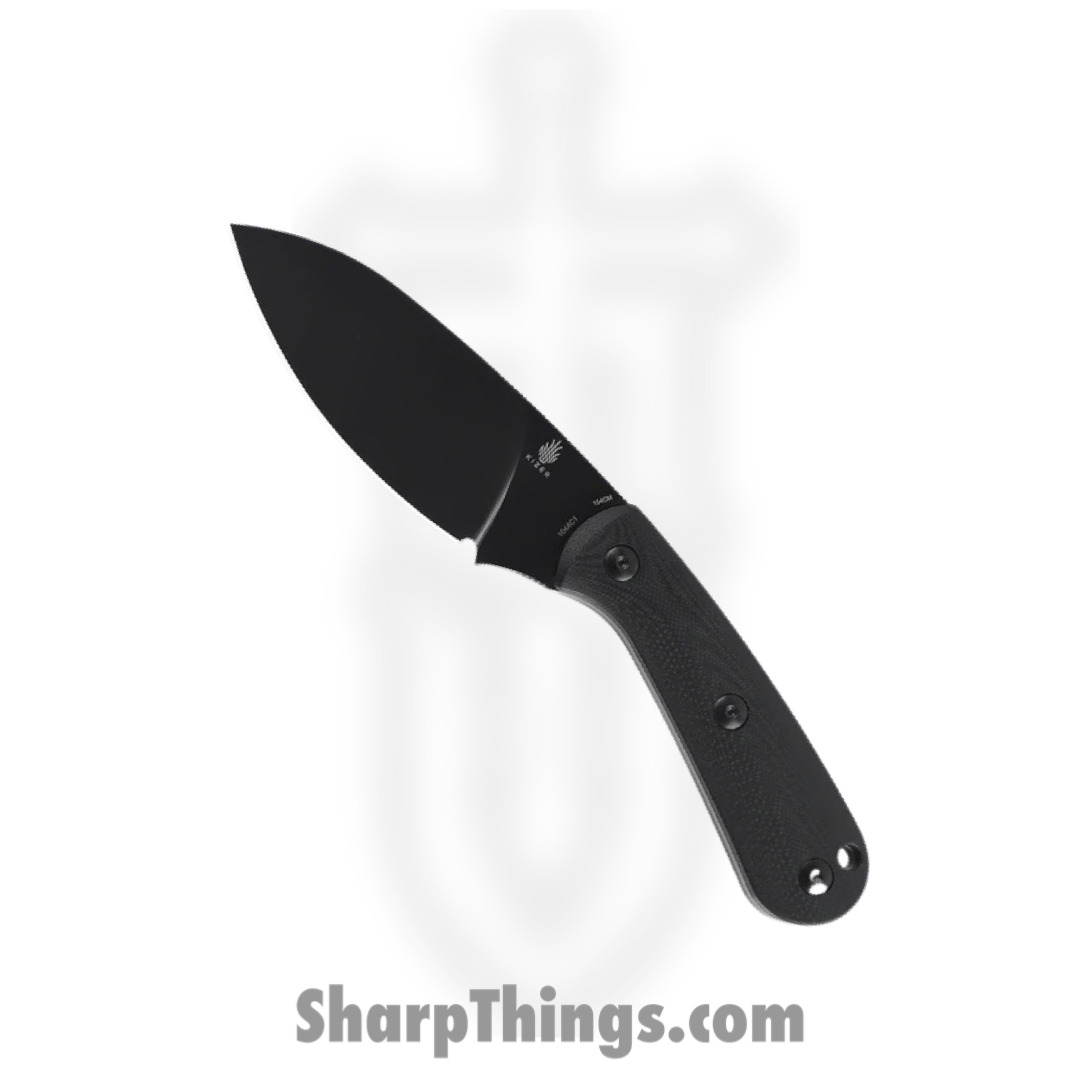 d191ca72-6a41-47c9-8457-d0e8c5999a29_KI1044C1_1.jpg Kizer Cutlery - KI1044C1 - Baby - Fixed Blade Knife - 154CM Coated Leaf Shape - G10 - Black - Image 1