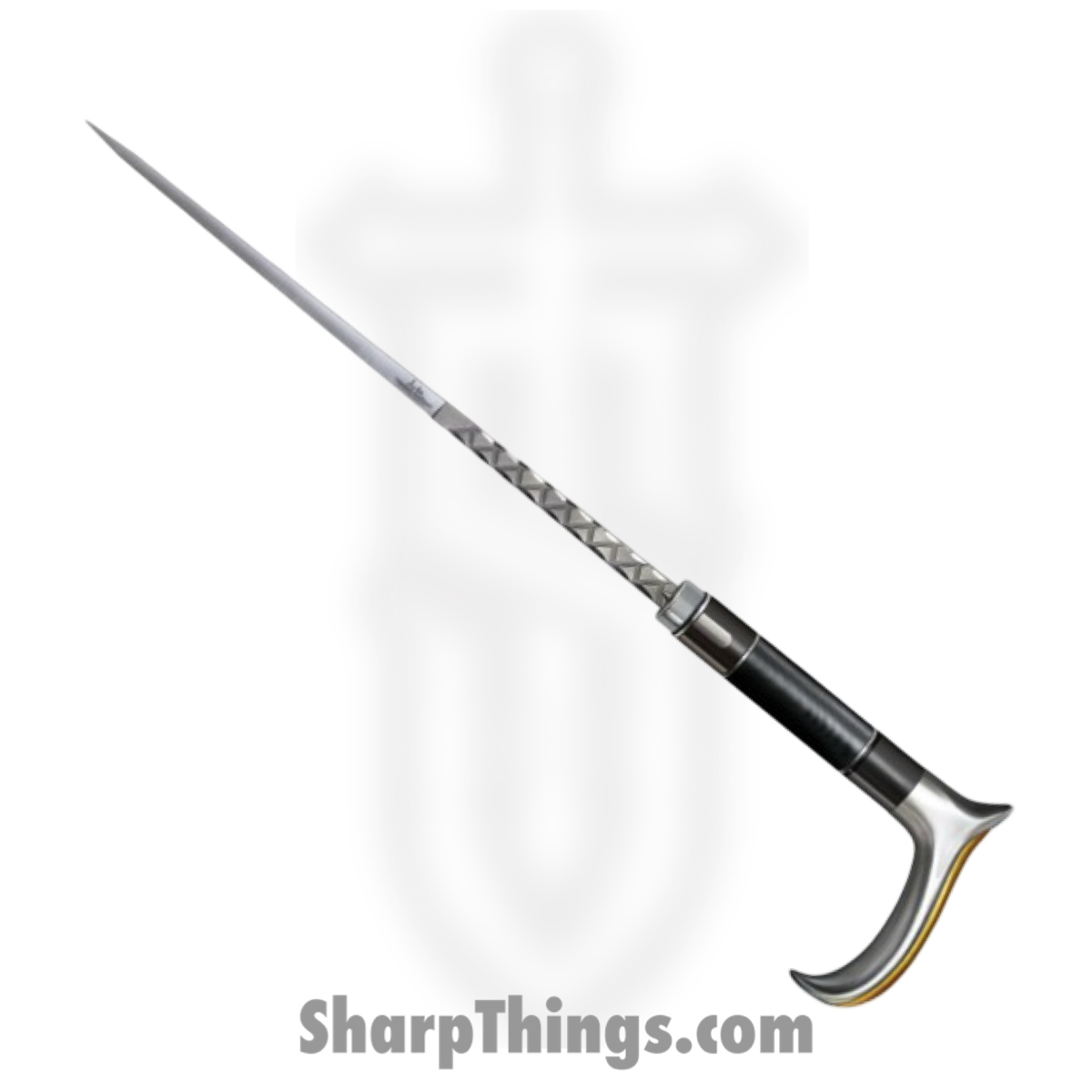 d1b35eb1-9f20-4d6c-ba78-ef3490e5353b_GH5045_1.jpg Gil Hibben - GH5045 - Old West Custom Sword Cane - 3Cr13 Satin Dagger - 2Cr13 Micarta - Black - Image 1