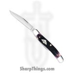 Case Cutlery - CA09714 - Medium Pen - Folding Knife - Tru-Sharp Surgical Stainless Steel Mirror Polished Multi - Jigged Bone - Purple