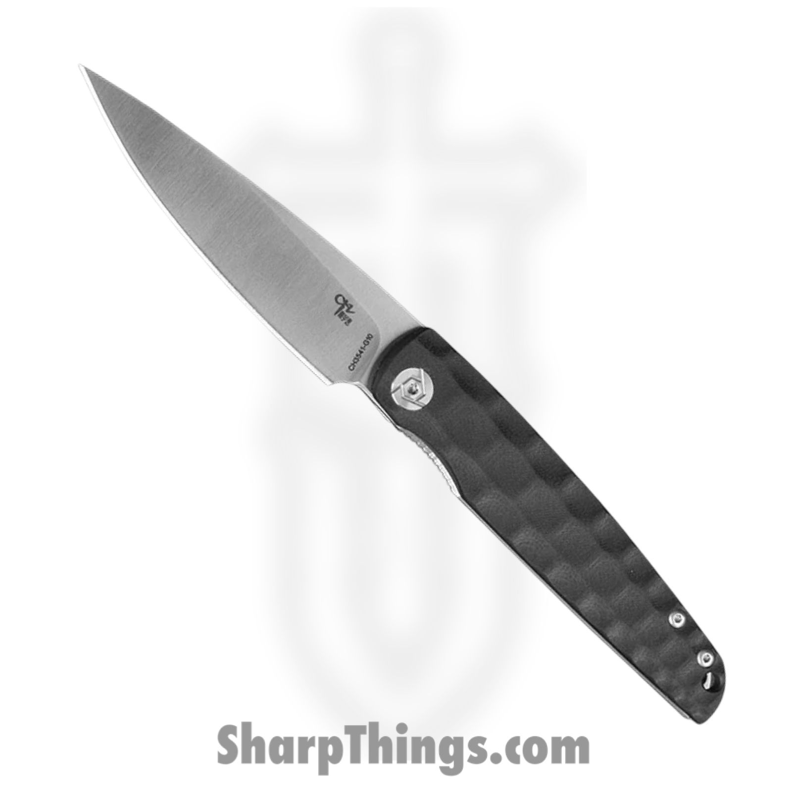 d1d96d49-5f98-499c-ac87-2827befd0ca3_3541G10BK_1.png CH Knives - 3541G10BK - Tactical - Folding Knife - D2 Satin Spear Point - G10 - Black - Image 1