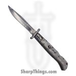 Steel River Knives - SBSG11CMOP - Magnum 11in Stiletto - Swinguard Lockback Auto - 440 Clip Point - MOP